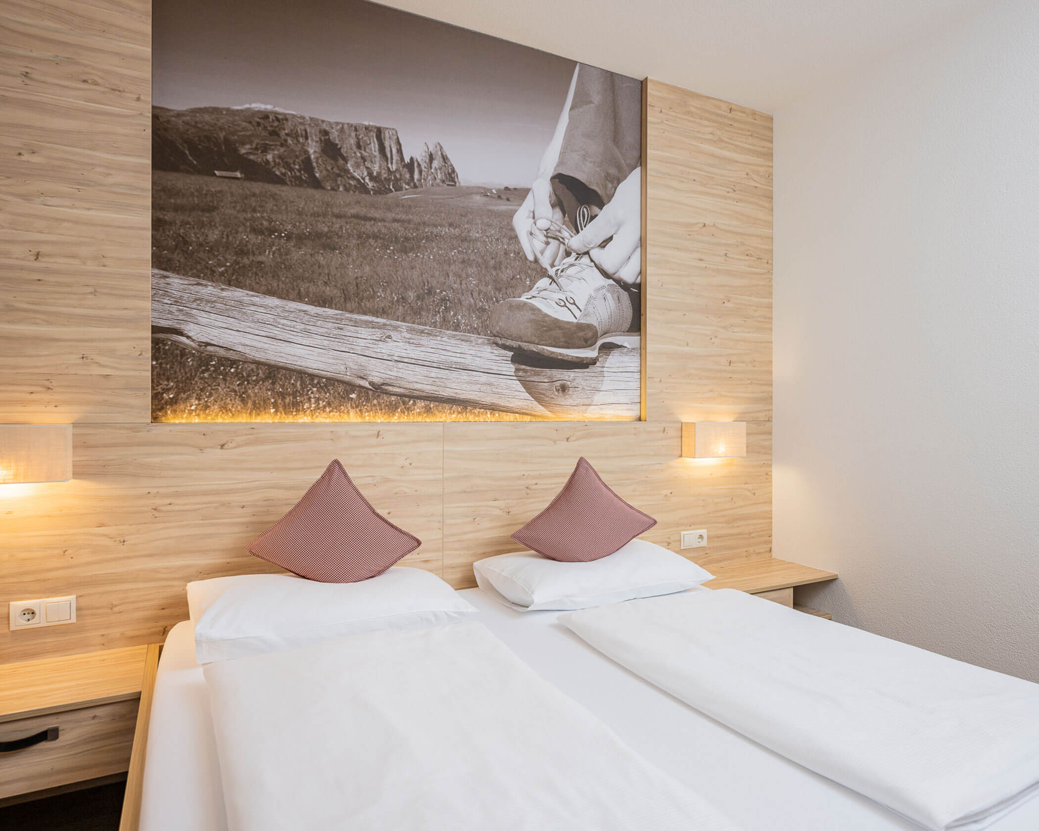 Letto chiaro nella camera familiare - Hotel Anewandter