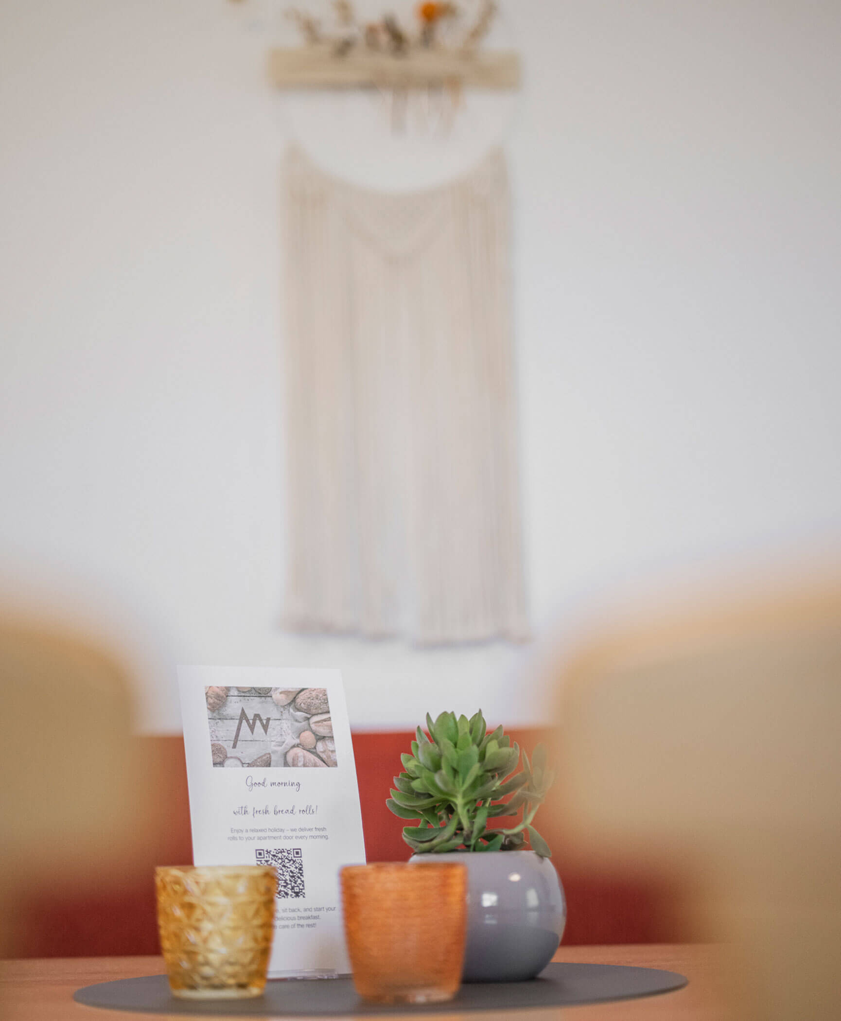 Begrüßungskärtchen auf dem Tisch - Hotel Anewandter