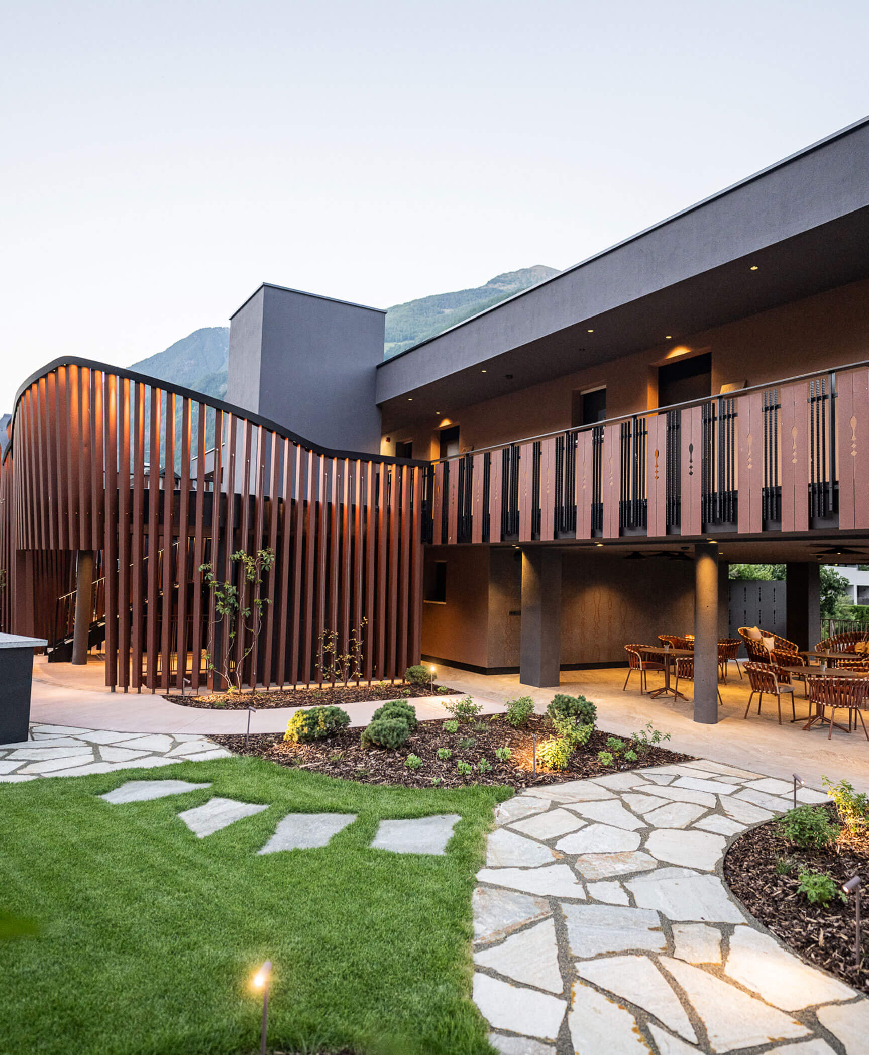 La terrazza e il giardino dell'Hotel Anewandter
